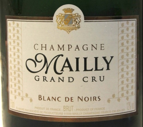 Этикетка шампанского блан де нуар