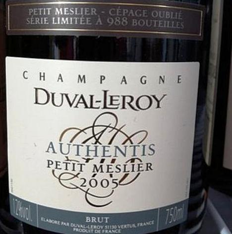 Шампанское Дюваль Леруа из сорта Пти мелье