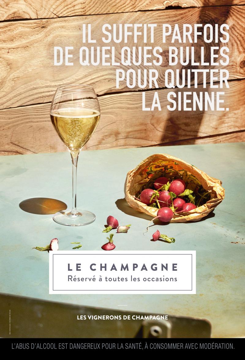 Шампанское с редисом. Рекламный постер.