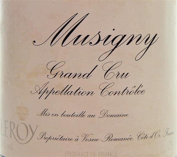 Вино Domaine Leroy Musigny Grand Cru