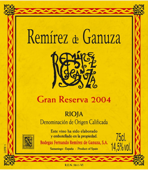 Этикетка вина Ремирес де Гануса